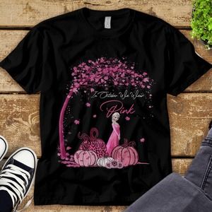 Elsa Frozen Disney Breast Cancer Awareness IOWW Pink Unisex Tee Adult T-shirt